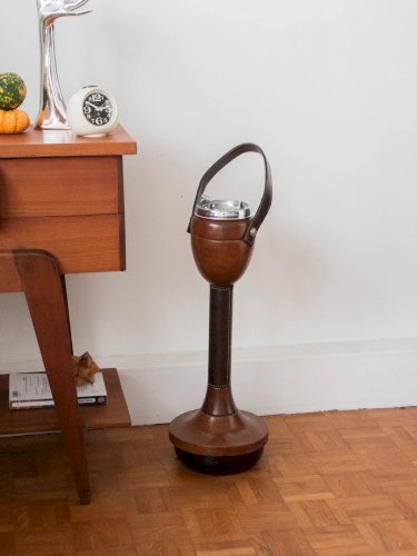 Patrice, le cendrier en bois massif et cuir N°44