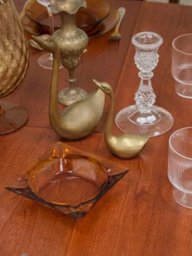 Patrice, le cendrier en verre orange N°40