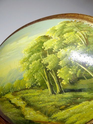 Paysage huile sur bois bombé Italien vintage style baroque Florentin