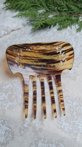 Peigne à cheveux ancien en imitation écaille de tortue