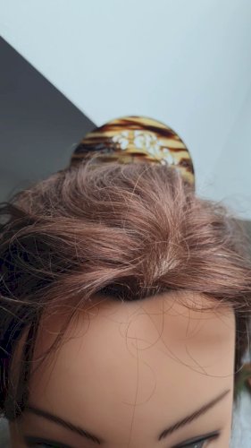 Peigne à cheveux ancien en imitation écaille de tortue