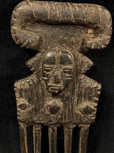 Peigne ancien à décor de masque Fang, Kota, Gabon Cameroun