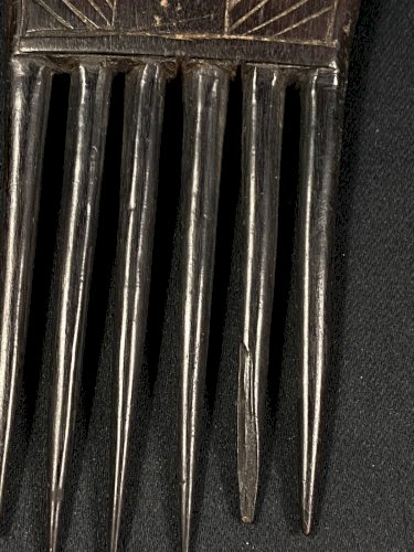 Peigne ancien à décor géométrique Akan Ashanti Baoulé Côte d'Ivoire Ghana