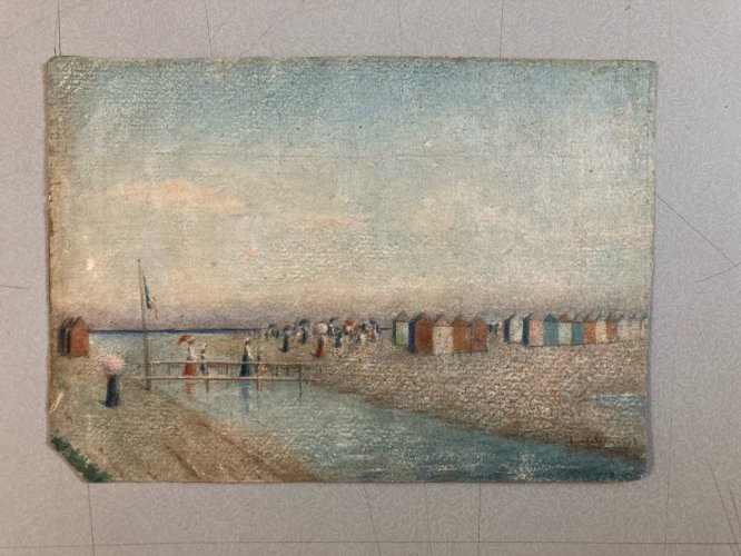 Peintre Gouache Aquarelle Papier Mer Océan Art A Identifier Bretagne Normandie ?
