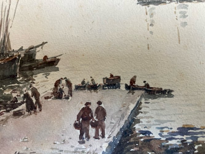 Peintre Gouache Aquarelle Papier Mer Océan Art Bretagne Francois Chauveau 1930