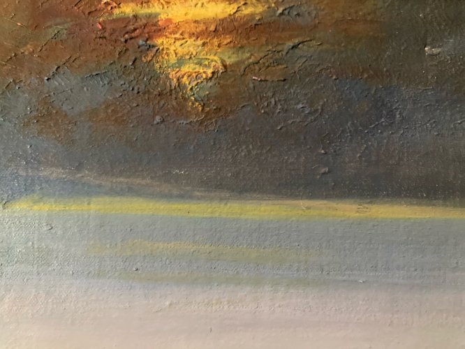 Peinture 1950 Barque Pêche Huile Sur Toile Impressionnisme Fauve Ancien