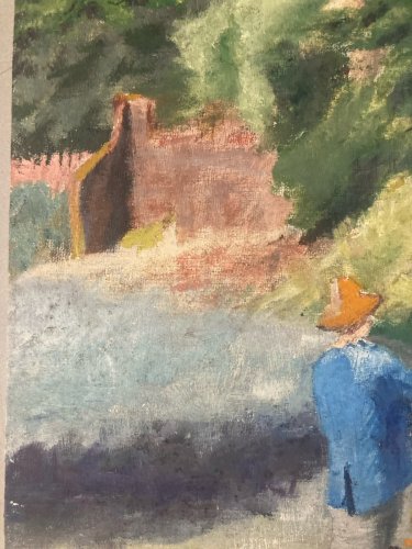 Peinture 1950 Huile Sur Carton Auto Portrait  Peintre Impressionnisme