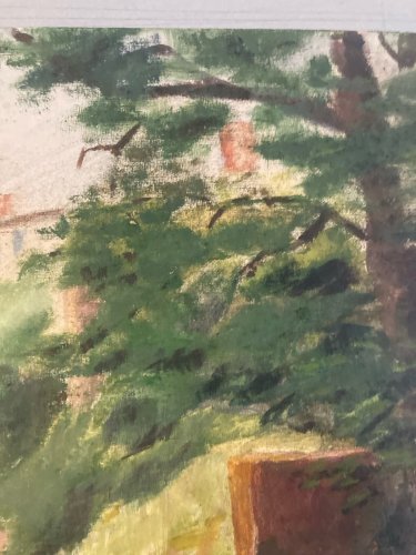 Peinture 1950 Huile Sur Carton Auto Portrait  Peintre Impressionnisme