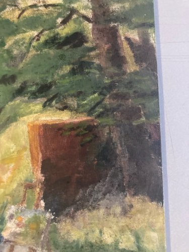 Peinture 1950 Huile Sur Carton Auto Portrait  Peintre Impressionnisme