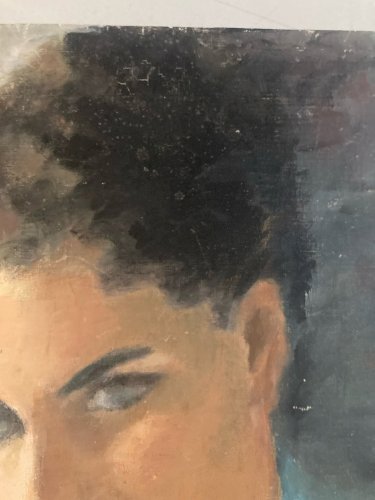 Peinture 1950 Huile Sur Carton Portrait Femme Impressionnisme Art XXe