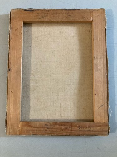 Peinture 1950 Huile Toile Portrait Homme Ancien Diderot Encyclopédie Alembert