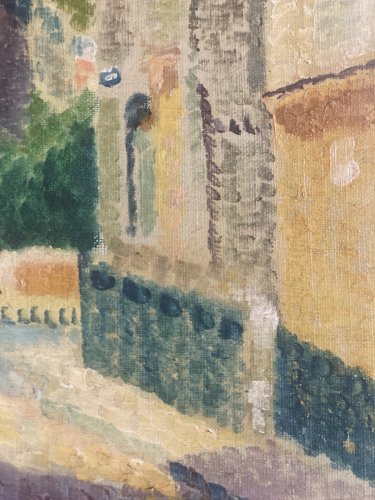 Peinture 1950 Moulin Paris Huile Toile Impressionnisme Impressionniste