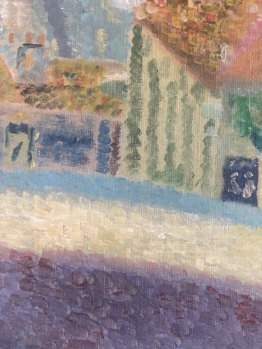 Peinture 1950 Moulin Paris Huile Toile Impressionnisme Impressionniste