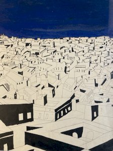 1960 Painting Oriental Paper Gouache Orientalism Painting Ancient Medina