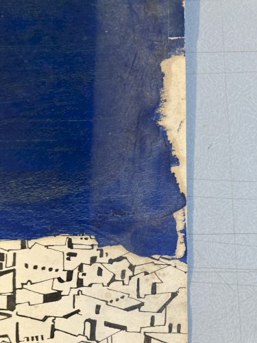 peinture 1960 Papier Orientaliste Gouache Orientalisme Painting Medina Ancien