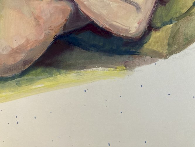 Peinture 1970 Gouache Art Corps Nu Nue Femme Erotique A Identifier