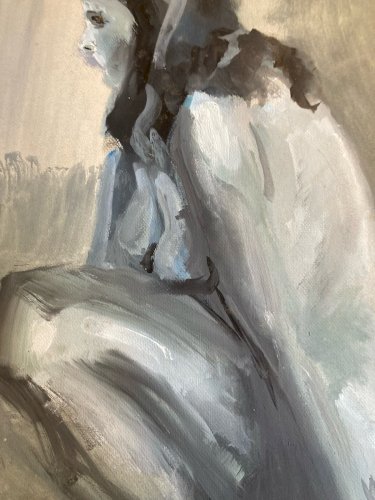 Peinture 1970 Gouache Art Corps Nu Nue Femme Erotique A Identifier