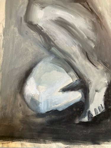 Peinture 1970 Gouache Art Corps Nu Nue Femme Erotique A Identifier