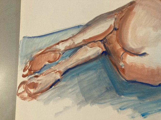 Peinture 1970 Gouache Art Corps Nu Nue Femme Erotique A Identifier