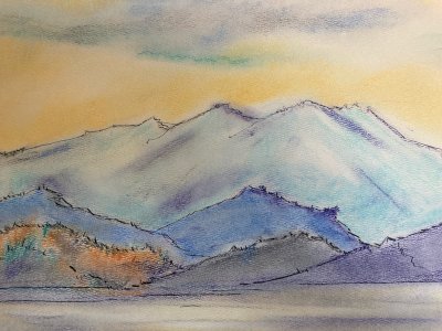 Peinture 1970 Papier Gouache Nevada État Unis À Identifier Amérique Wagrez US