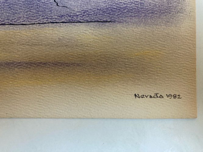 Peinture 1970 Papier Gouache Nevada État Unis À Identifier Amérique Wagrez US