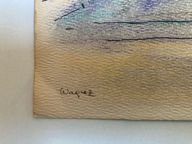 Peinture 1970 Papier Gouache Nevada État Unis À Identifier Amérique Wagrez US