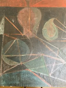 Peinture 1971 Huile Toile Vanité Art Abstrait Antoine AGRA Abstraction