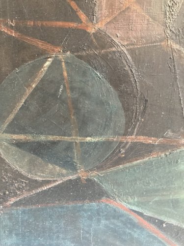 Peinture 1971 Huile Toile Vanité Art Abstrait Antoine AGRA Abstraction