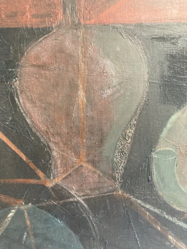 Peinture 1971 Huile Toile Vanité Art Abstrait Antoine AGRA Abstraction