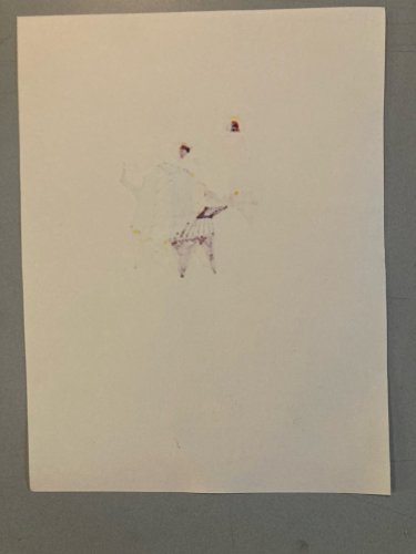 Peinture 1980 Gouache Papier Cubiste Post Cubisme Animal A Identifier Painting