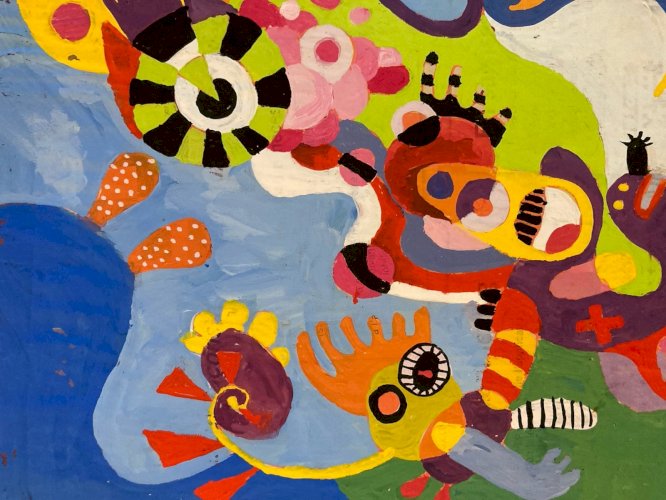 Peinture 1980 Gouache Papier Surréalisme Surréaliste Animal XXe Painting Art