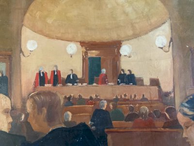 Painting 1980 Oil Avocado Judge Carolis Court Original Toulouse Painting Art