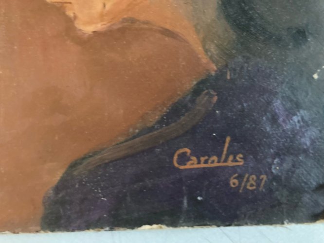 Peinture 1980 Huile Avocat Juge Carolis Tribunal Original Toulouse Painting Art