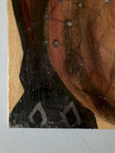 Peinture 1980 Huile Sur Toile Afrique Nati-bi Nati Bi Art Courge XXe