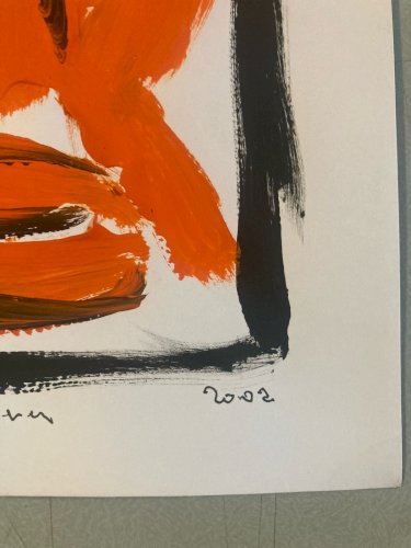 Peinture 2007 Gouache Sur Papier Série Masques Art Abstrait Henry Noël Achoquer