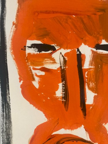 Peinture 2007 Gouache Sur Papier Série Masques Art Abstrait Henry Noël Achoquer