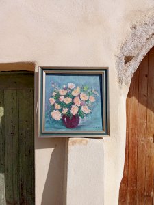 Vintage flower oil painting