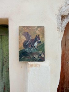 Peinture à l’huile originale – Écureuil roux