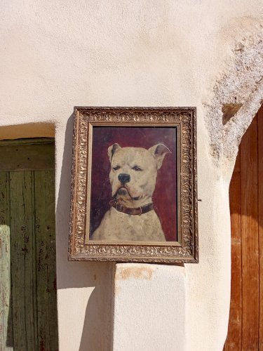 Peinture à lhuile portrait chien 