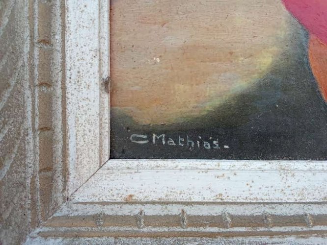 Peinture a l'huile représentant le christ 
