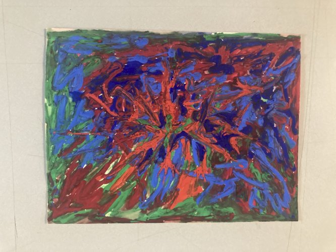 Peinture Abstrait dripping abstraction Lyrique 1970 action painting Tachisme Art