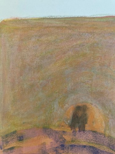 Peinture Abstrait Gouache 1973 Papier Abstraction Charles D’estève De Pradel Art