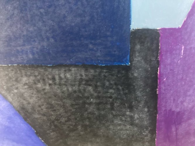 Peinture Abstrait Gouache Papier Abstraction 1970 Charles D’estève De Pradel Art