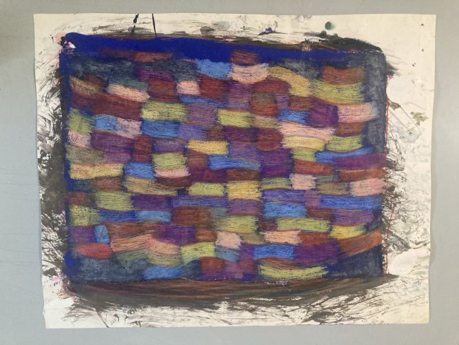 Peinture Abstrait Gouache Papier  Abstraction 1970 Charles D’estève De Pradel