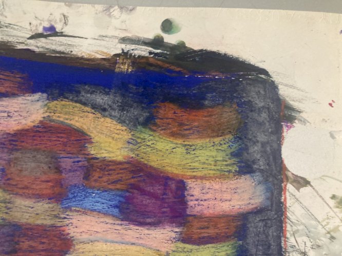 Peinture Abstrait Gouache Papier  Abstraction 1970 Charles D’estève De Pradel