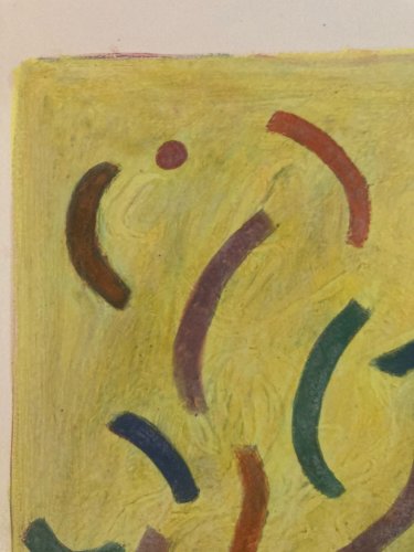 Peinture Abstrait Gouache Papier Abstraction 1973 Charles D’estève De Pradel Art