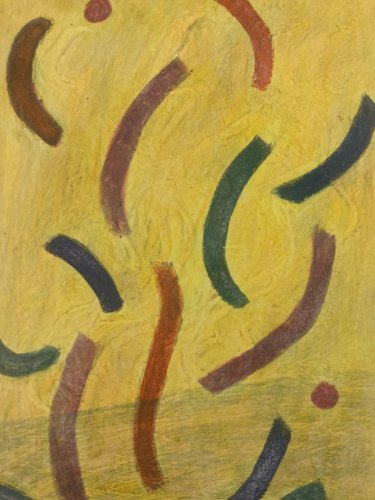Peinture Abstrait Gouache Papier Abstraction 1973 Charles D’estève De Pradel Art