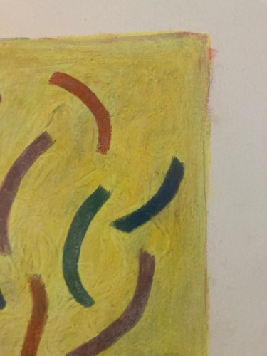 Peinture Abstrait Gouache Papier Abstraction 1973 Charles D’estève De Pradel Art