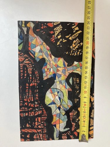 Peinture Abstrait Gouache  Papier Ancien 1960 Abstraction À Identifier Art