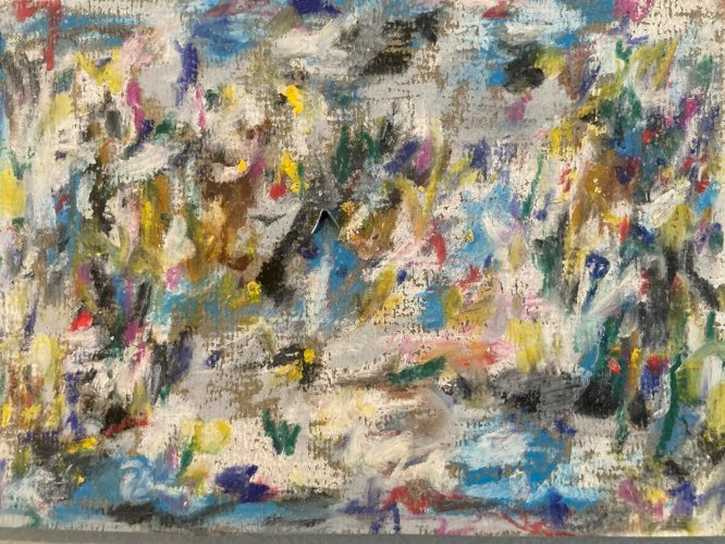 Peinture Abstrait Papier Art Cake Grasse abstraction 1990 À Identifier Painting